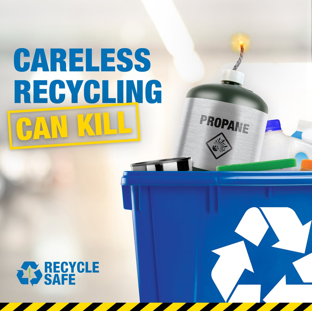 Hazardous items like propane canisters can cause serious harm to recycling staff &amp; facilities - they can cause fires &amp; even explode! Ensure they don’t end up in your recycling bin &amp; dispose of them properly. Find a safe drop-off location at RecycleBC.ca/Hazardous <a href="/RecycleBC/">Recycle BC</a>