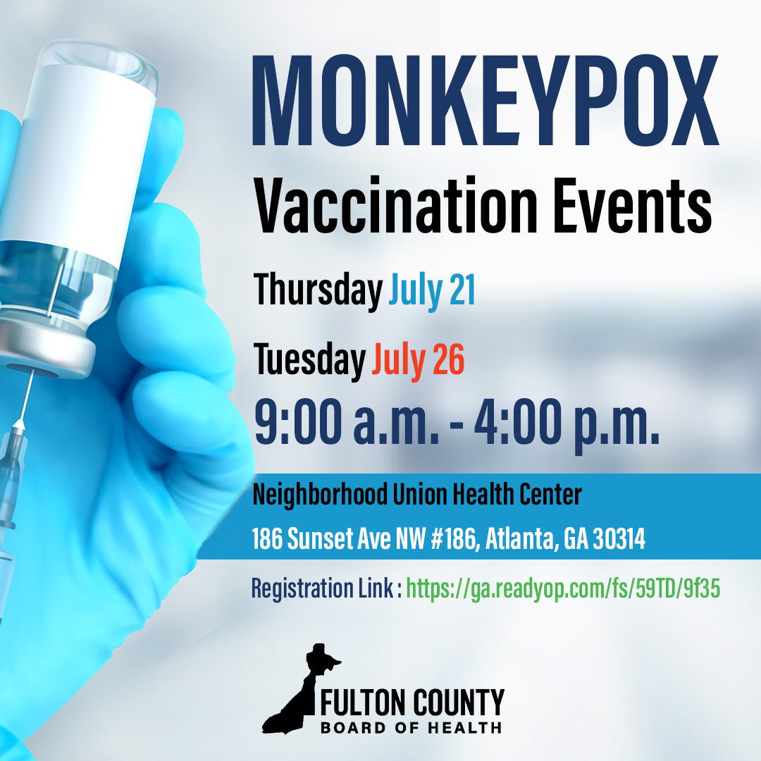 Fulton County Board of Health on Twitter "Free Monkeypox vaccination
