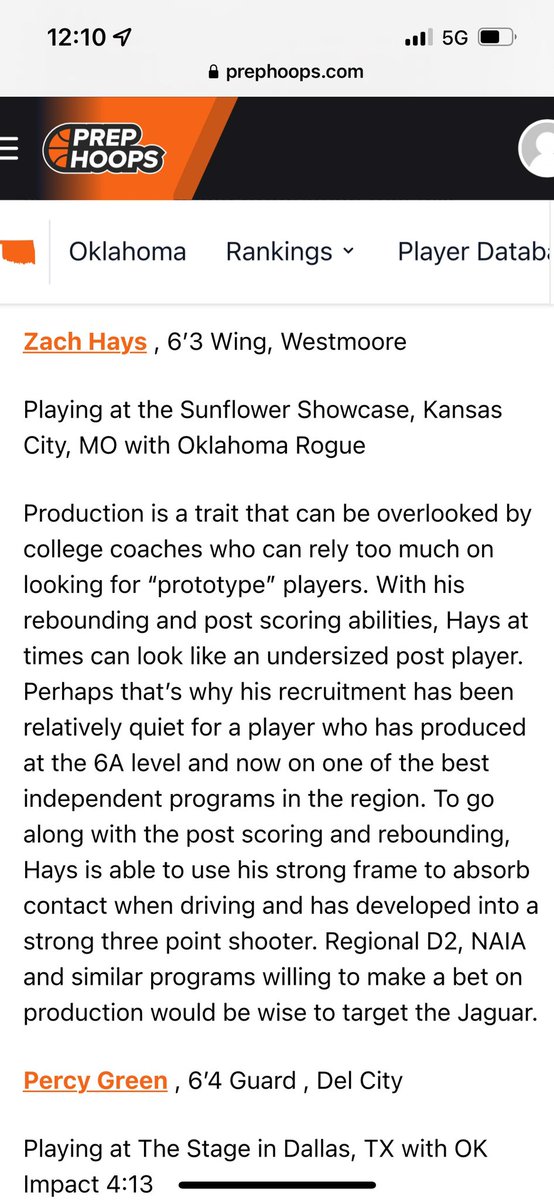Thank you to @PrepHoopsOK and @Sam_Duren for the recognition!