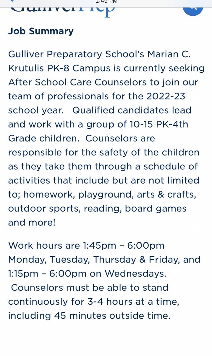 I am looking for a few college students to join my team. Get paid well to play with kids and become a mentor!