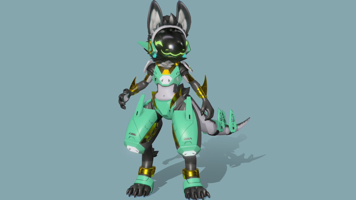 LuX__Crystal's tweet photo. Uploaded Mint to sketchfab for viewing https://t.co/Xh9tl32uvz #furry #furryartwork #b3d #VRChat #protgen Designed by: @lordyanyu https://t.co/1QIhDwPKeN