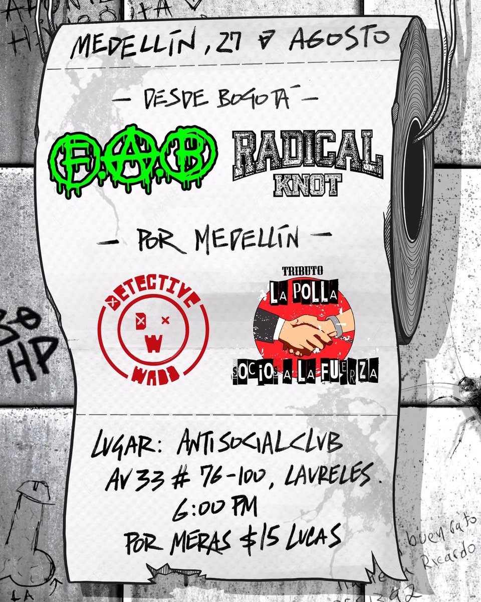 KnotRadical's tweet photo. Agosto 27 medellín!!! https://t.co/k0crdwp6b6