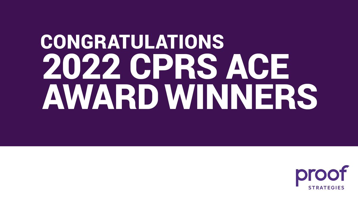get_proof's tweet photo. Weโre thrilled to share that we and our clients were recognized with 6wins for outstanding work in PR at tonightโs 2022 @CPRSToronto #CPRSAce ๐! Congratulations to our clients and partners @Makers, @Art & Science, @Cairns Oneil for helping us bring these campaigns to life (1/4) https://t.co/kEMxPPIoEe