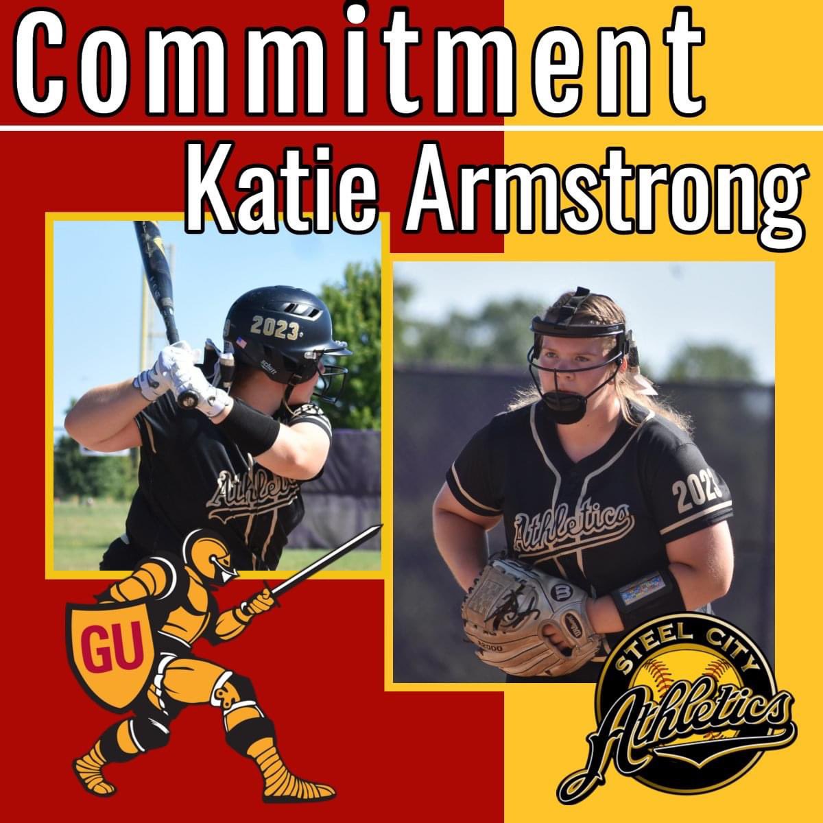 🚨Commitment Alert! 🚨

Steel City Athletics 18U Sullivan is proud to announce that Katie Armstrong (2023) has committed to Gannon University where she will play softball for the Golden Knights and continue her academic career.  Congratulations Katie! #GUKnights