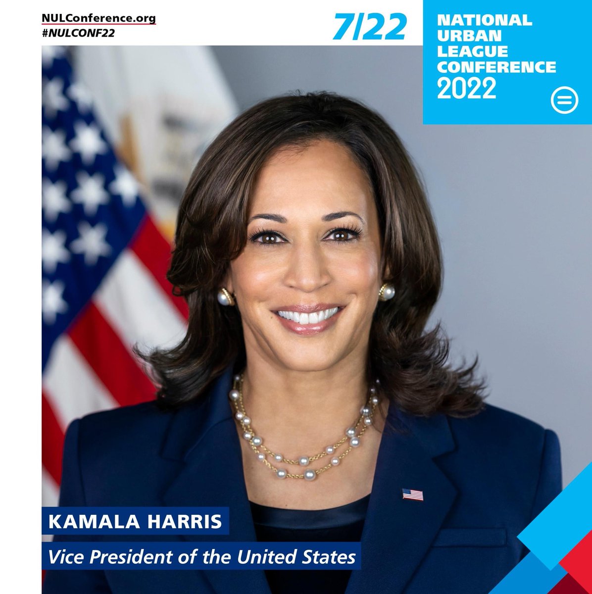 📣 JUST CONFIRMED 📣 Vice President Kamala Harris will speak at the National Urban League Conference! She will address attendees at the Legacy Leadership Awards Luncheon this Friday, July 22nd. 

Watch live at NULConference.org. #NULConf22