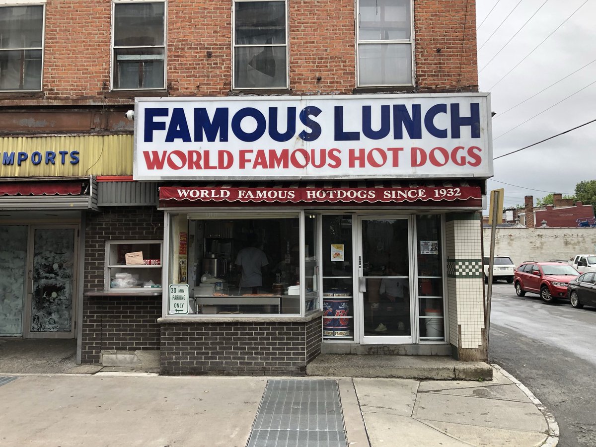 Mini Hot Dogs at Famous Lunch in Troy, New York. Since 1932. #NationalHotDogDay