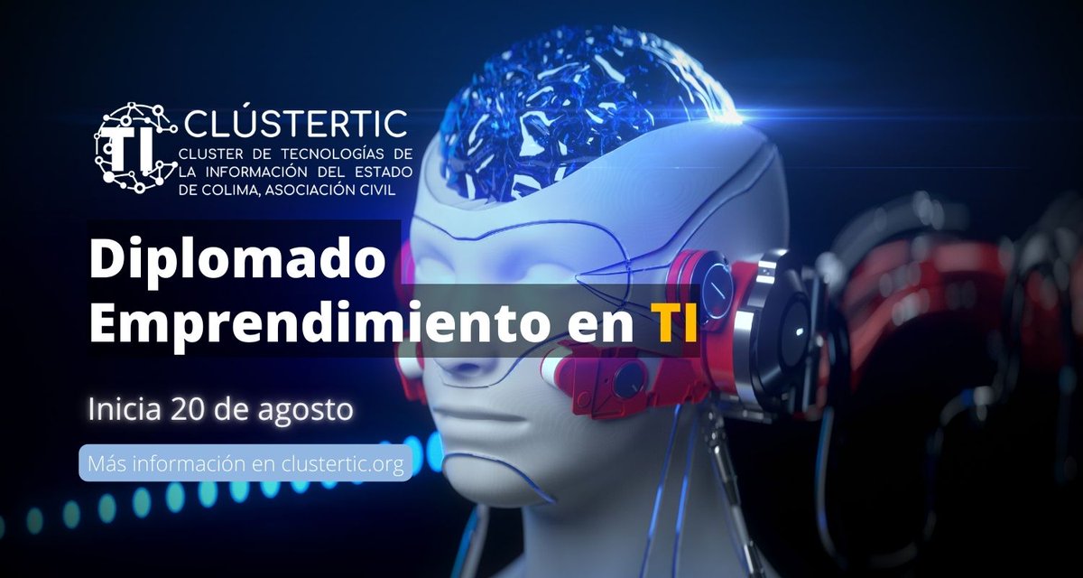 ClusterTIColima's tweet photo. ClústerTIC Convoca a todos los emprendedores a postularse al Diplomado en Emprendimiento en TI
https://t.co/B791BFozmO
#TxDColima #colimainteligente https://t.co/H718T5Jr4m
