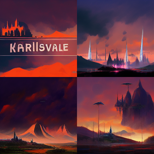 I inputted 'Karisvale' into the <a href="/midjourney/">Midjourney</a> AI image creator and got these four beautiful pieces. Is this where the Admin stores project Karisvale?

#midjourney #indiedev