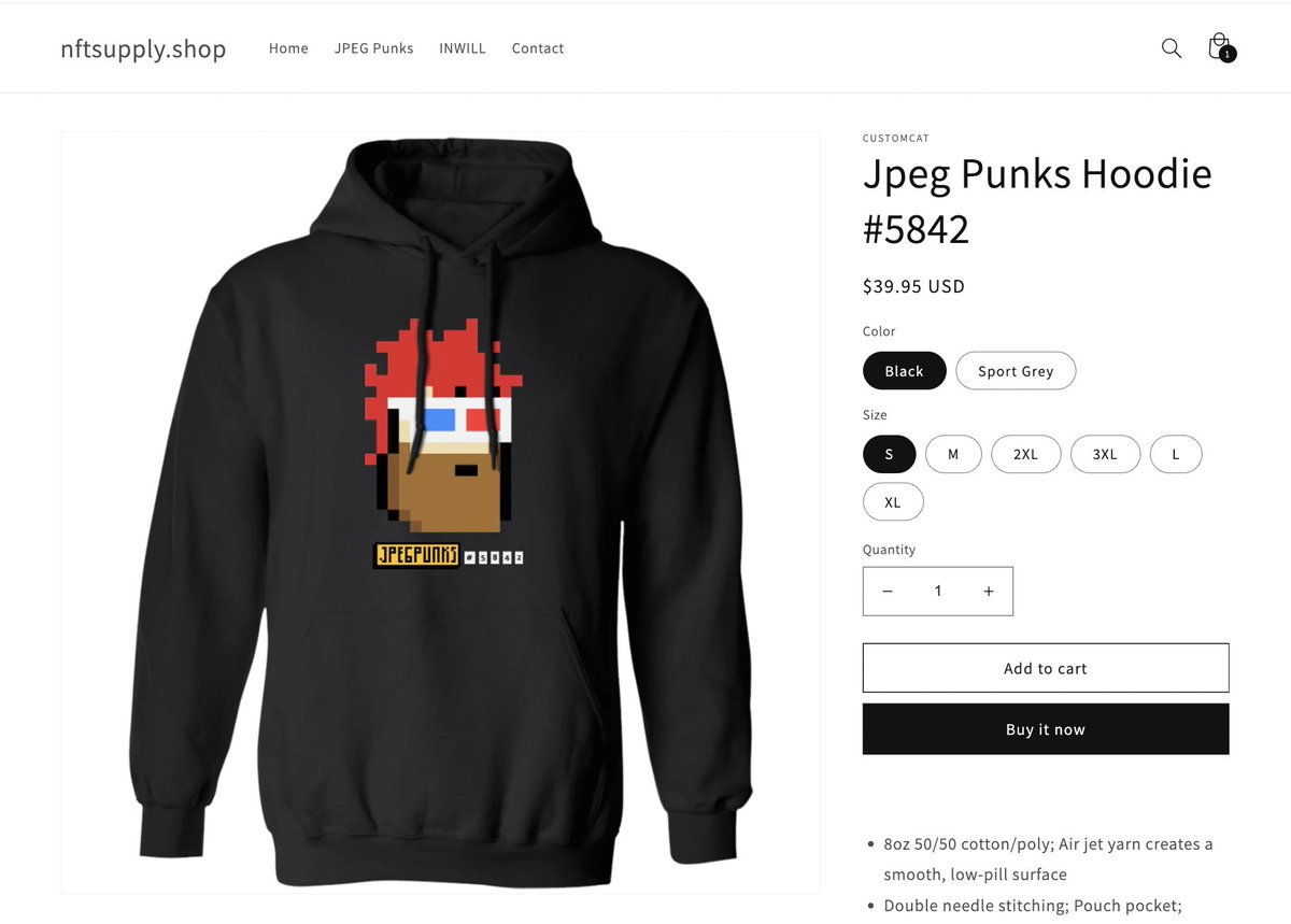 #JPEGPunks <a href="/JpegPunks/">JPEG Punks</a> Hoodie #5842 🔥👕

Get yours here:
👉 nftsupply.shop/products/jpeg-…

#cryptopunks