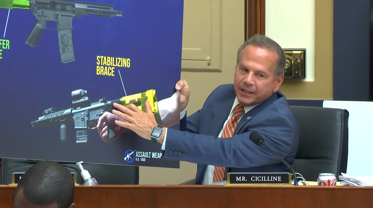 Firearms Policy Coalition on X: Rep Cicilline on stabilizing braces: When  attached here, it turns this weapon into an automatic weapon. It becomes a  bump stock, and so it will allow that