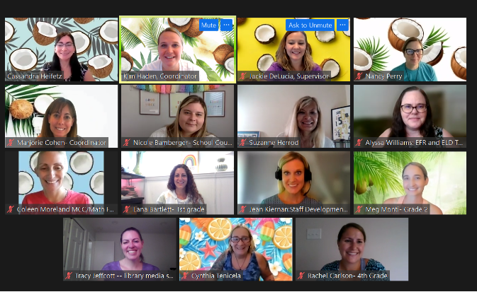 MES_PrinHaden's tweet photo. Day 3 was brought to us by the Reflective Coconut! We spent the day reflecting on making meaning from the data. With this thoughtful and engaged leadership team, the MVA Lower School Admin is all smiles! #TheVoyageContinues #ThatsItInACoconutShell #Outakes https://t.co/KJjxrXrTuC