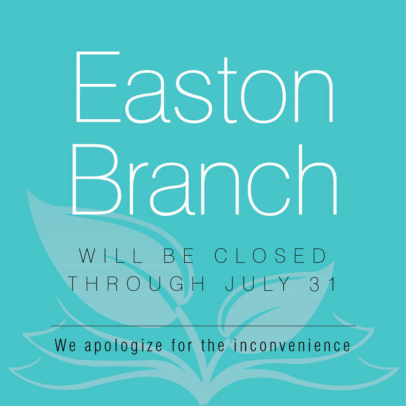 FCPL's tweet image. The Easton Branch Library will be closed through July 31. We apologize for the inconvenience.
#FresnoLibrary #EastonLibrary