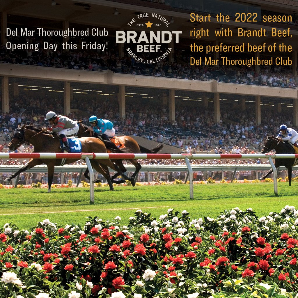 Brandt Beef (@brandtbeef) on Twitter photo See you at the races 🐎 Opening Day of the 2022 <a href="/DelMarRacing/">Del Mar Racetrack</a> Season can't come soon enough!
Make sure to stop by a number of locations inside the grounds for some amazing Brandt Beef dishes!
#BrandtBeef #DelMarThoroughbredClub #DelMarRacing #TheTrueNatural #DelMar #HorseRacing See you at the races 🐎 Opening Day of the 2022 <a href="/DelMarRacing/">Del Mar Racetrack</a> Season can't come soon enough!
Make sure to stop by a number of locations inside the grounds for some amazing Brandt Beef dishes!
#BrandtBeef #DelMarThoroughbredClub #DelMarRacing #TheTrueNatural #DelMar #HorseRacing