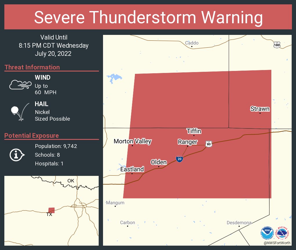 NWS Fort Worth on Twitter "Severe Thunderstorm Warning including