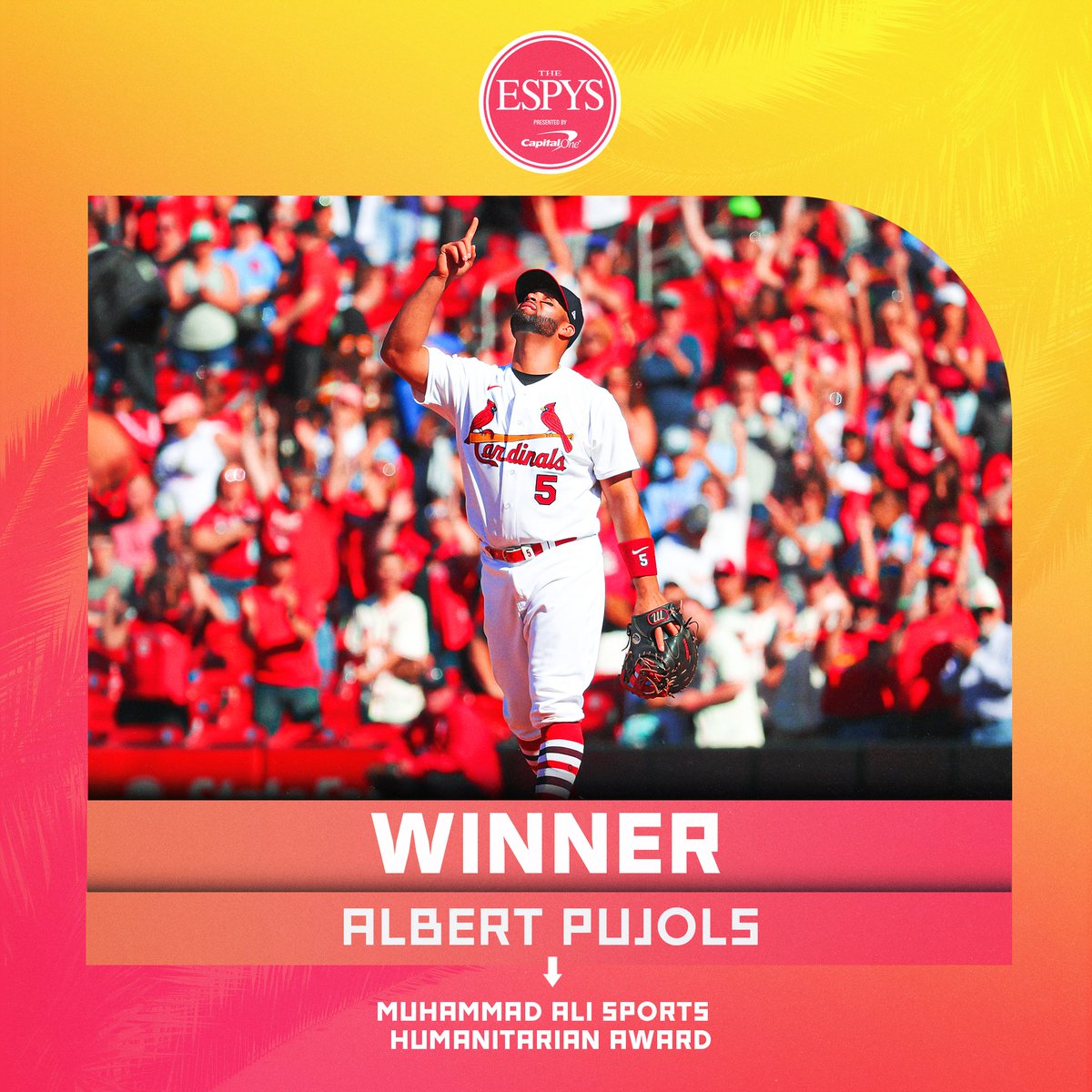 MLB on Twitter "Congrats to PujolsFive on winning the Muhammad Ali