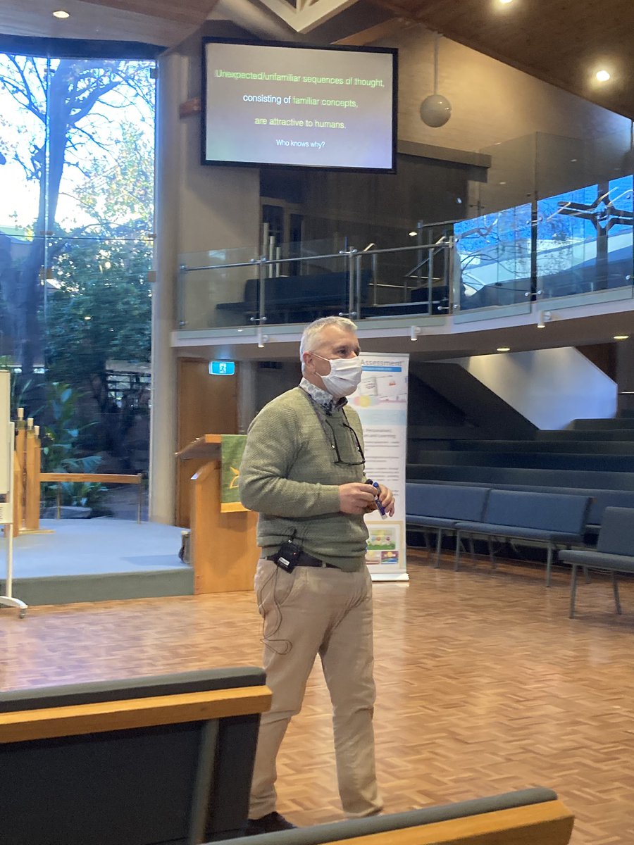 KateQMaths's tweet photo. Thought provoking keynote speech by @apharradine @MASA_Maths “the process of problem solving (often erratically sequences) unexpected/unfamiliar sequences of thought consisting of familiar concepts” #masacon https://t.co/t6zgCoDMb9