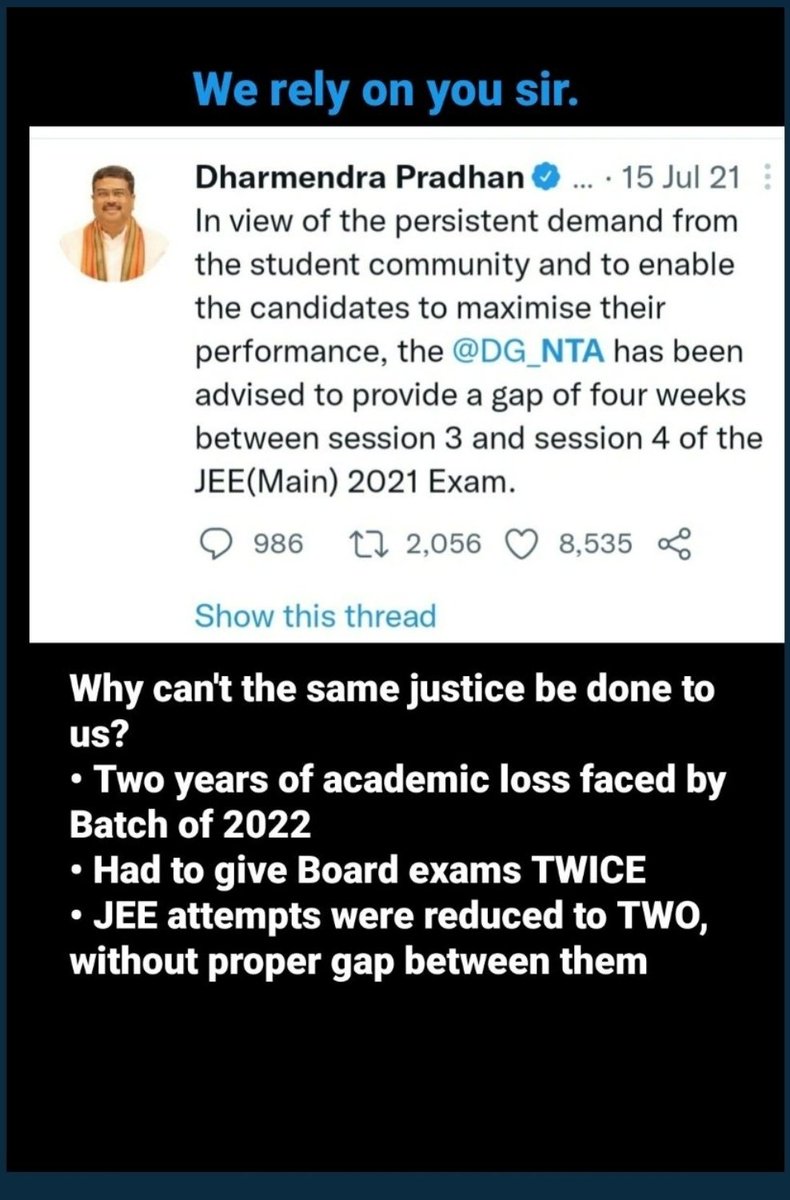 AryanBaloria1's tweet photo. #JEEAspirantsFutureMatters
@dpradhanbjp https://t.co/tbEoyxyjXb