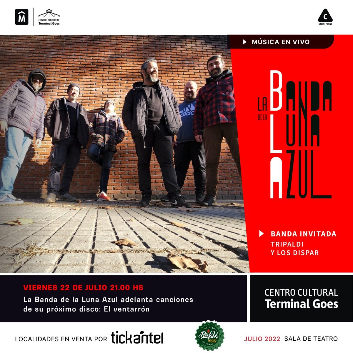 Emprendedores:de la música, de servicios, de microcervecerias 
Por eso vamos a estar brindando y compartiendo música y birras este viernes 22, acá 👇🏼 
Quedan poco lugares.
<a href="/bandalunaazul/">BLA</a> #tripaldiylosdispar
<a href="/Tickantel/">Tickantel</a>