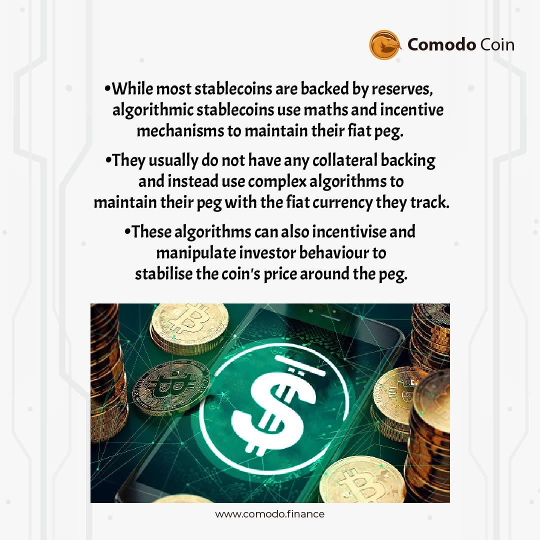 ComodoFinance's tweet image. #LEARNCRYPTO👨‍🏫 — What Are #AlgorithmicStablecoin? How Do They Differ to Most #Stablecoins? Check Out! ⚡️

#CMDEdu #CryptocurrencyNews #bitcoin #bearmarket #airdrop #shibainu #zonabu #lokercot #BTC #breakingnews #cryptocurrency #cryptowinter #ust #luna #lunc #web3 #chart #chelsea