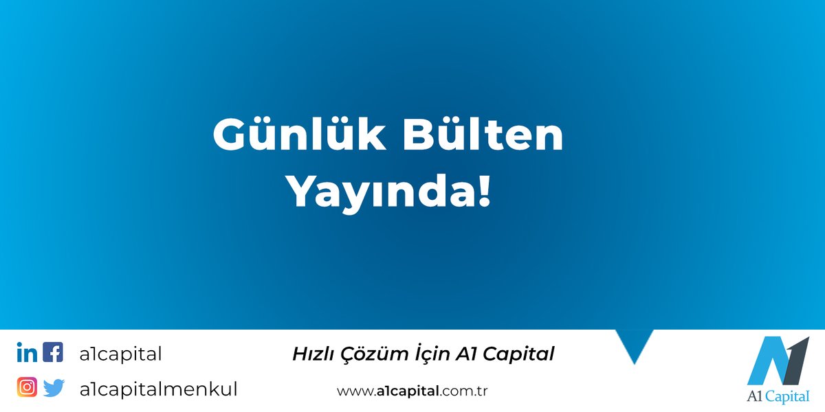 Günlük Bülten Yayında! 
21 Temmuz tarihli bültene ulaşmak için tıklayınız.

bit.ly/3v4zWch

#A1Capital #günlükbülten #güncel #haber #yatırım #finans  #yatırımcı #borsa #ekonomi #21Temmuz