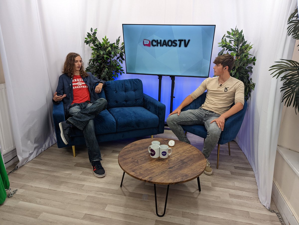 CHAOSDigitalUK's tweet photo. Rudy and George, having an in-depth conversation about politics. Having young minds working with us this week has been inspiring. #RaisingAspirations #WorkExperiance https://t.co/mw3HWePIge