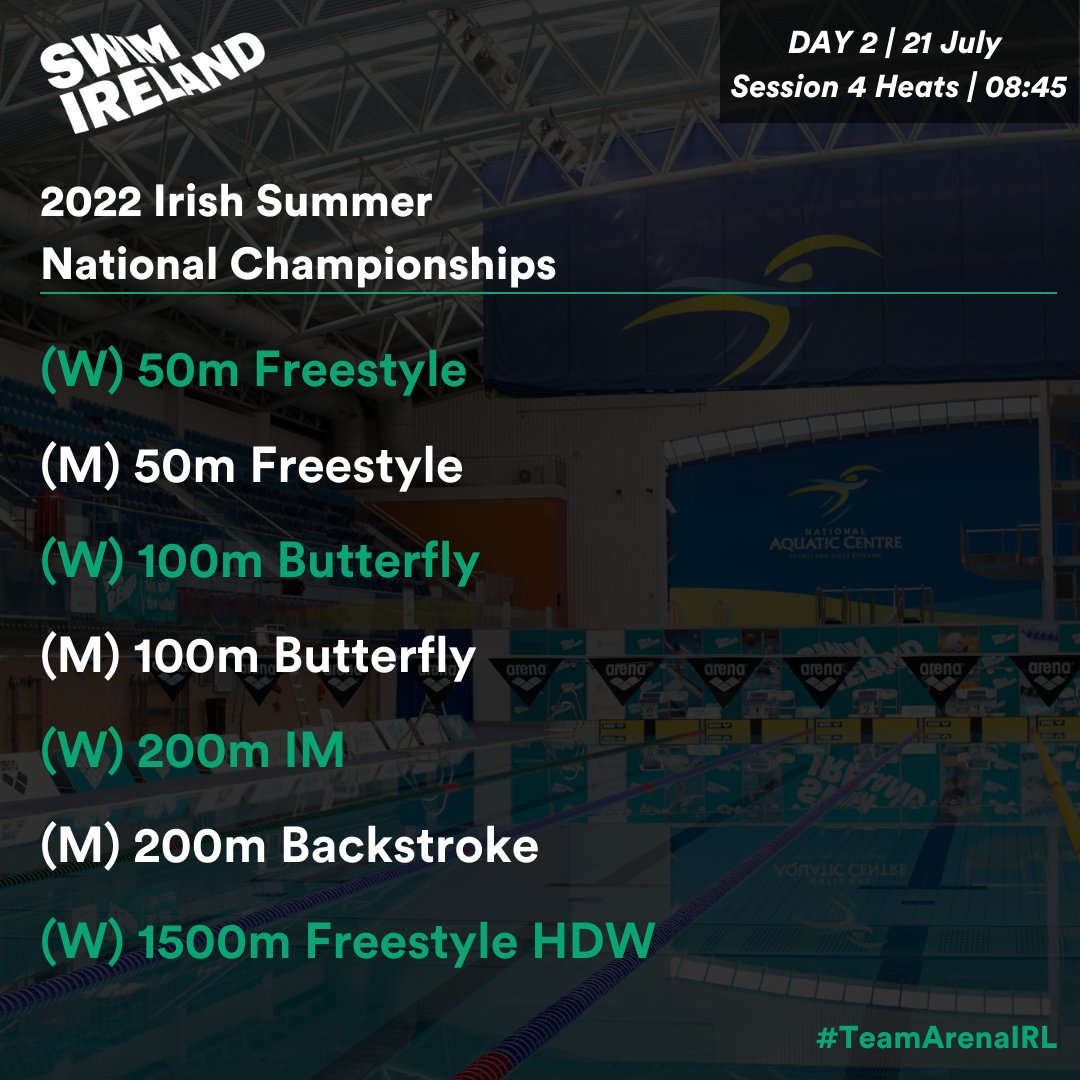 swimireland's tweet photo. #ISN22 | DAY 2๏ธโฃ Schedule
We get underway shortly for the second day of the 2022 Summer Nationals!
Session 2๏ธโฃ Heats | 08:45
๐ฅ https://t.co/iutzWSebv7
โฑ๏ธ https://t.co/lWl4hbU8VV or Meet Mobile app 'Irish Summer National Championships 2022' https://t.co/yI8Ucz34mf