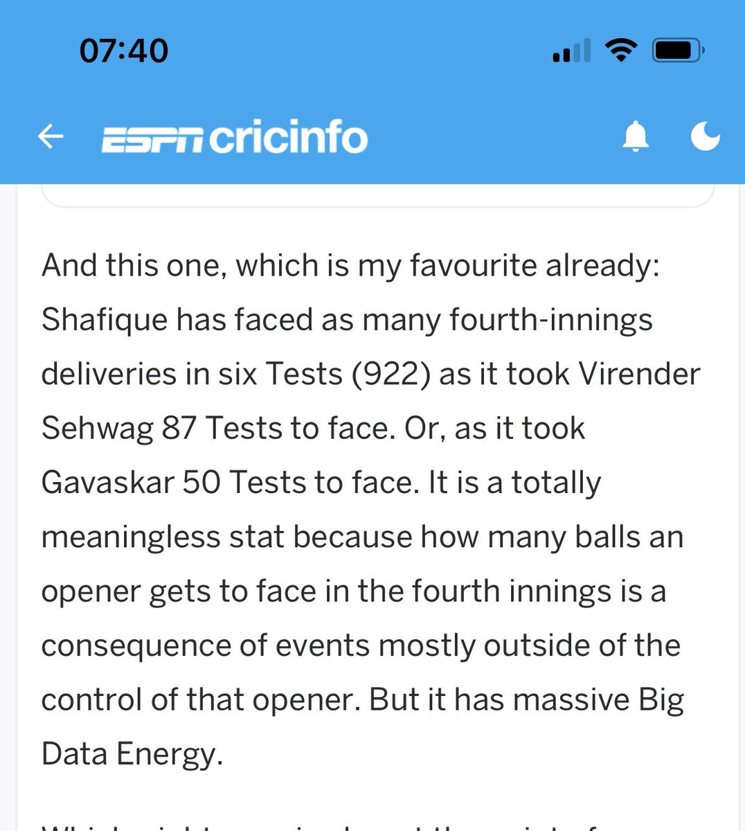 My absolute fav stat on Abdullah Shafique was this from @Shiva_cricinfo bringing some proper BDE. espncricinfo.com/story/sl-vs-pa…