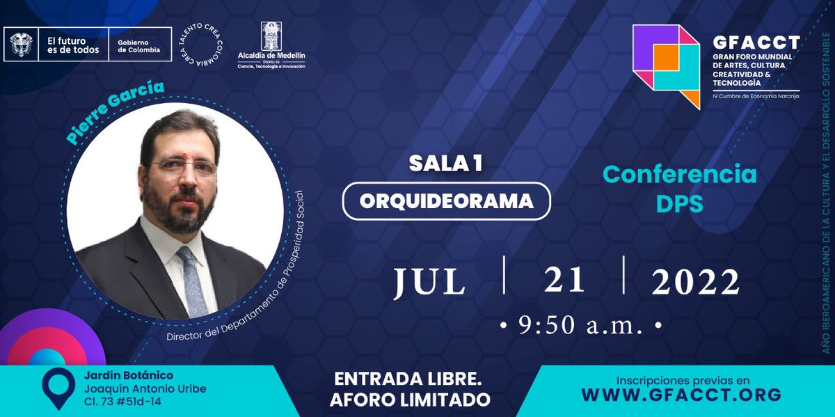 ProsperidadCol's tweet photo. En el marco del #GFACCT 📚mañana 21 de julio a las 9:50 a.m., Dir @PierreGarciaJ conversará sobre el impacto de programas y proyectos de Prosperidad Social en la superación de pobreza en Colombia.
Más información en https://t.co/UrZh3RlBK4 https://t.co/93k13K8sH4