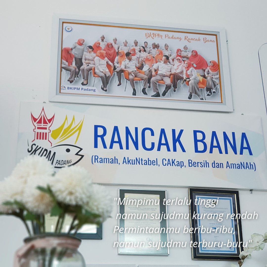 Self reminder:
"Mimpimu terlalu tinggi,
namun sujudmu kurang rendah
Permintaanmu beribu-ribu,
namun sujudmu terburu"

📸 Ruang Pelayanan BKIPM Padang