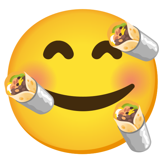 emojikitchen's tweet photo. @eye0_0ball thank you, burrito 🥰 🌯
(Had to improvise and threw in a little 🌯) https://t.co/yGvtfYPfc5