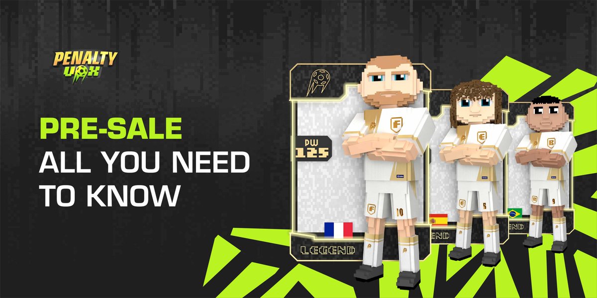 PenaltyVox's tweet photo. 😍 The pre-sales event will only have the exclusive amount of 1500 NFTs.
 Genesis level LEGEND calculated for 250 privileged users, who will not only obtain more powerful cards of 125pw, but also by forming a complete team of 5 legend players will gain access to unique benefits. https://t.co/PGXlttBRLb