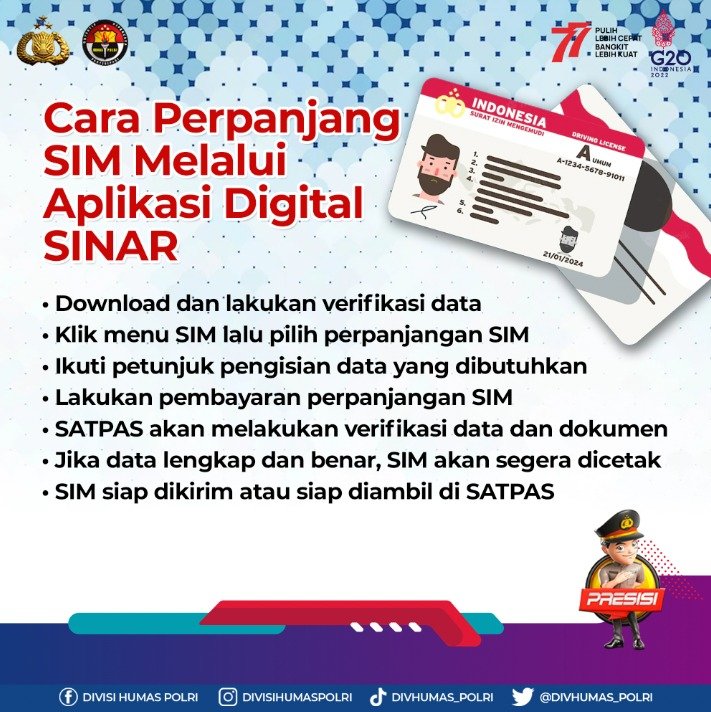 HendraGun_'s tweet photo. memperpanjang Surat Izin Mengemudi (SIM) tidak lagi harus mendatangi kantor Satuan Penyelenggara Administrasi SIM (SATPAS), karena SIM bisa diperpanjang secara online, dari mana pun dan kapan pun. #AplikasiPelayananOnline Transformasi Digital4.0 https://t.co/zGWXMRDOOO