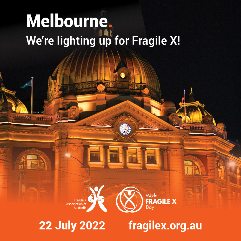 VICTORIA! Shining a light in the CBD &amp; regional centres for people living with #fragileX 
Shoutout to our #WorldFragileXDay supporters:
<a href="/DevelopmentVic/">Development Victoria</a> <a href="/cityofmelbourne/">City of Melbourne</a> <a href="/cityofballarat/">Ballarat Council</a> <a href="/GreaterBendigo/">CityofGreaterBendigo</a> <a href="/GreaterShepp/">Greater Shepparton</a> <a href="/wodongacouncil/">Wodonga Council</a> <a href="/AAMIPark/">AAMI Park</a> <a href="/MCC_Members/">Melbourne Cricket Club</a> 
fragilex.org.au/22-july-world-…