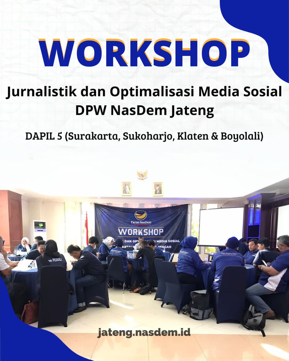 20 kader milenial dari Dapil V Jateng mengikuti pelatihan jurnalistik dan sosial Media DPW NasDem Jateng angkatan ke-2 pada Rabu (20/7). Pelatihan ini bertujuan meningkatkan kapasitas kader dalam mengelola media sosial serta melahirkan produk-produk jurnalistik. #NasDemJateng