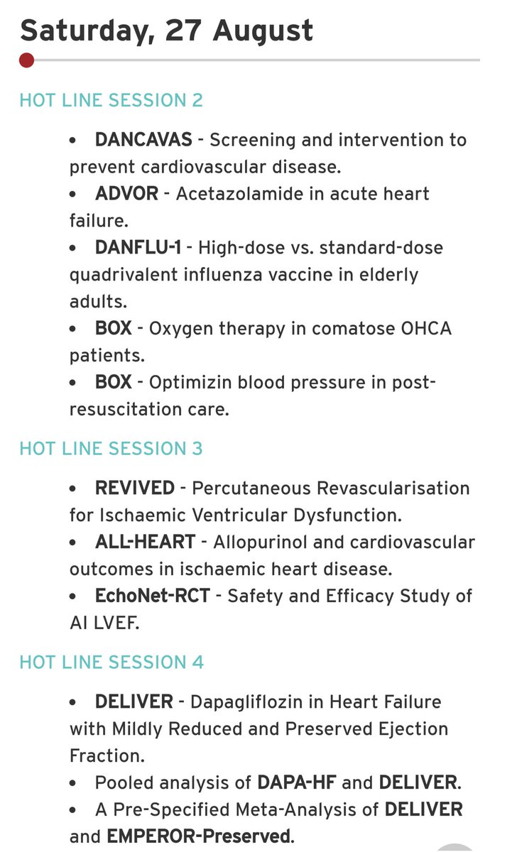 aayshacader's tweet photo. 🚨 #ESCCongress
#Barcelona📍onsite & 💻online
#Cardiotwitter #ICtwitter which hotlines are YOU looking forward to, and why?
Find them all here:
https://t.co/fVAvaAiluO
@escardio @EAPCIPresident @Oxford_NDPH @PCRonline @ANazmiCalik @mirvatalasnag @sbrugaletta @mmamas1973 https://t.co/zPudfQic6M