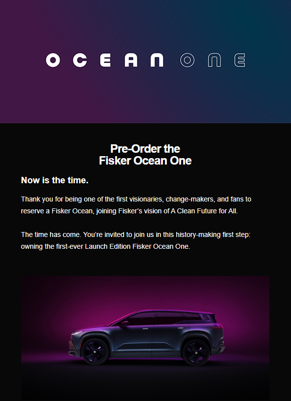 DadAndMeTv's tweet photo. I have just received an email from @FiskerInc to secure my Fisker Ocean One. I am interested in the Ultra trim and the process is the same.

#FiskerOceanOne #Fisker @fiskeratiblog https://t.co/9EOGS0E50n