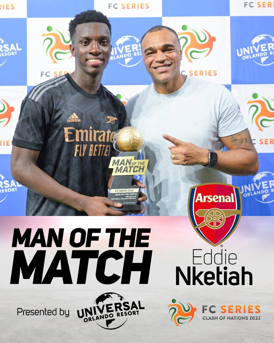 FC_series's tweet photo. Your #ORLARS Man of the Match presented by
@UniversalORL: @EddieNketiah9! โจ
#FCSeries | #UniversalParksBrasil https://t.co/mK3HM1kOqO