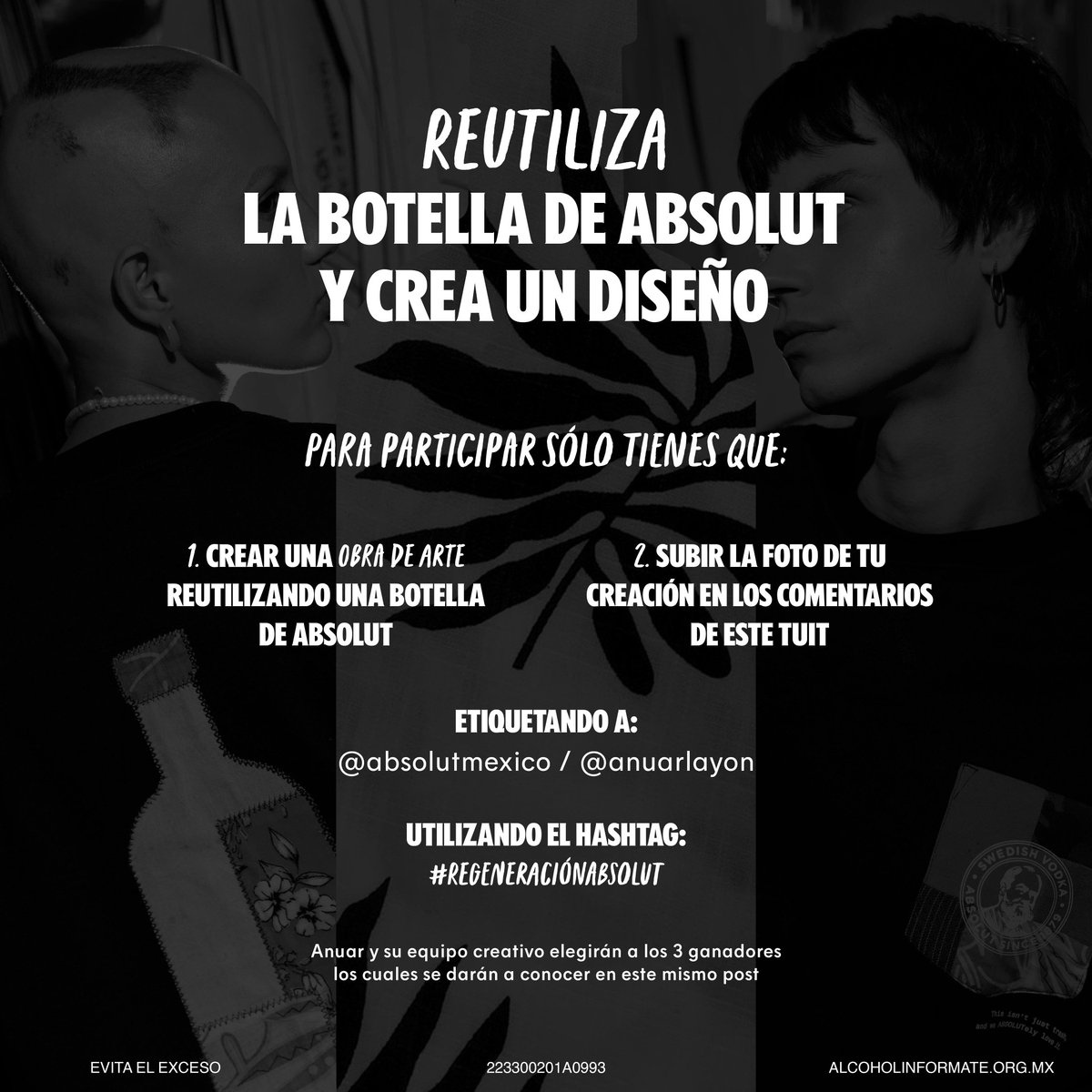 Gana una de las 3 crewnecks de diseño único que tenemos para ti en colaboración con <a href="/absolutmexico/">Absolut Vodka México</a> y se parte de la #RegeneraciónAbsolut

Yo y mi equipo creativo elegiremos a los 3 ganadores