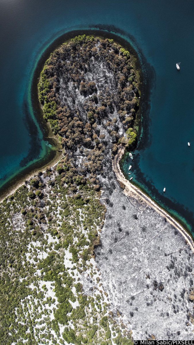 PIXSELL's tweet photo. Dobro jutro / Good Morning / Guten Morgen ��

📸Milan Šabić/PIXSELL
#goodmorning #morning #caosvima #jutro #dobrojutro #Travel  #photo #photography #croatia #summer #zaton #aftermath #fire #drone #dronephotography #Heatwave https://t.co/B6X1PFOG9d