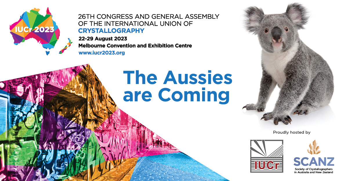 The Aussies are coming to #ACA2022 The IUCr 2023 Melbourne team will be in Portland at the ACA 2022 Conference.  The koalas are packed, and we are ready to go. We can't wait to see you there iucr2023.org
#IUCr2023 #crystallography <a href="/Crystal_SCANZ/">SCANZ</a>  #BraggYourPattern