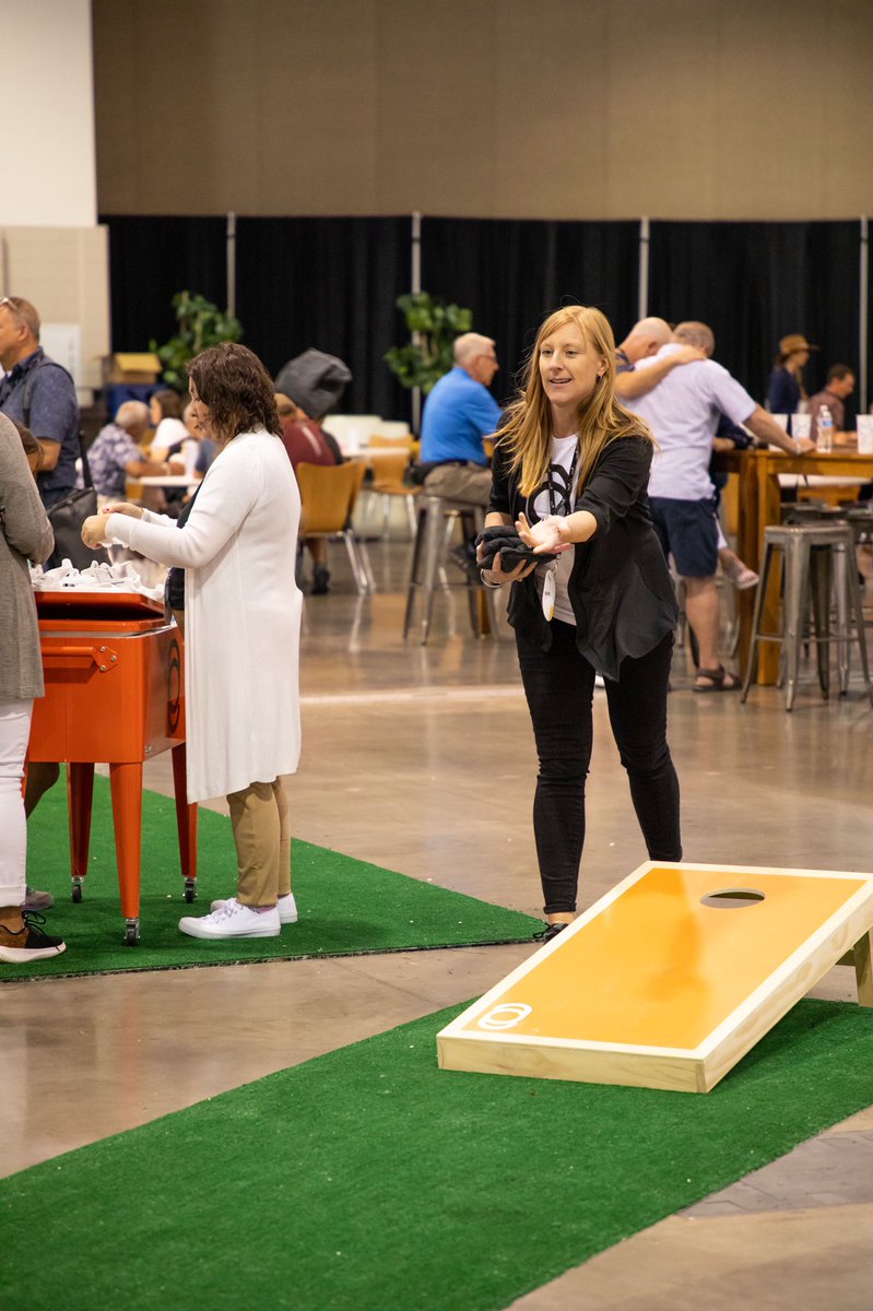 ArrowheadConf's tweet photo. We’ll announce the Connect Four winner tomorrow.

It’s also the last day the booth will be open! The cornhole set will be the last giveaway of #Cru22. Come scan the QR code beginning at 3:30pm! (And thanks to the amazing Cru photographer who captured this moment!) https://t.co/g4RG06NKMn