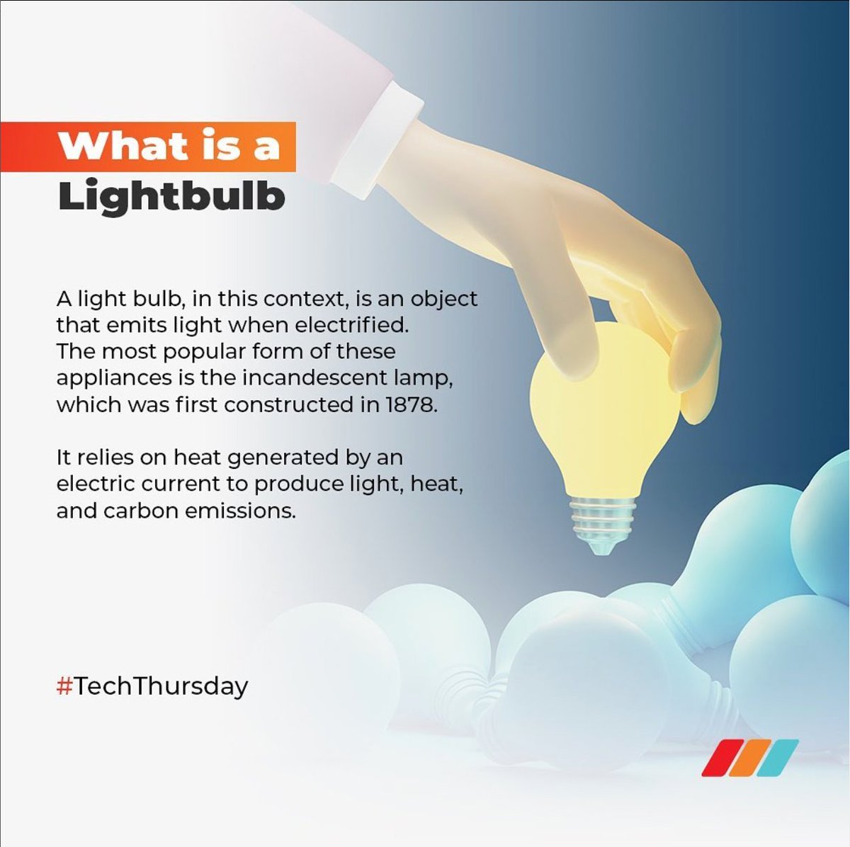 MSBCGROUP's tweet image. It’s Thursday! And the Tech Invention of the day is The lightbulb!

It's hard to imagine a world without lightbulbs. But in the earliest days

of electricity, inventors and scientists had their work cut out for them.

#LightBulb #TechThursday #Techupdates