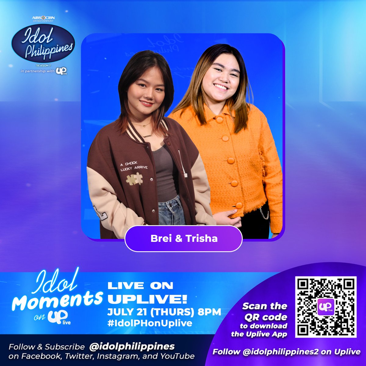 idolphilippines's tweet photo. Idolkada &amp; Uplivers! Catch our Idol Hopeful BREI &amp; TRISHA tonight on IDOL MOMENTS! 💙🤍🎙

Watch us LIVE on Uplive (idolphilippines2), weekdays, 8PM. #IdolPHonUplive

🔗 Download Uplive here
https://t.co/oVVd73AJZi
https://t.co/oVVd73AJZi https://t.co/IxAQPcHlMc