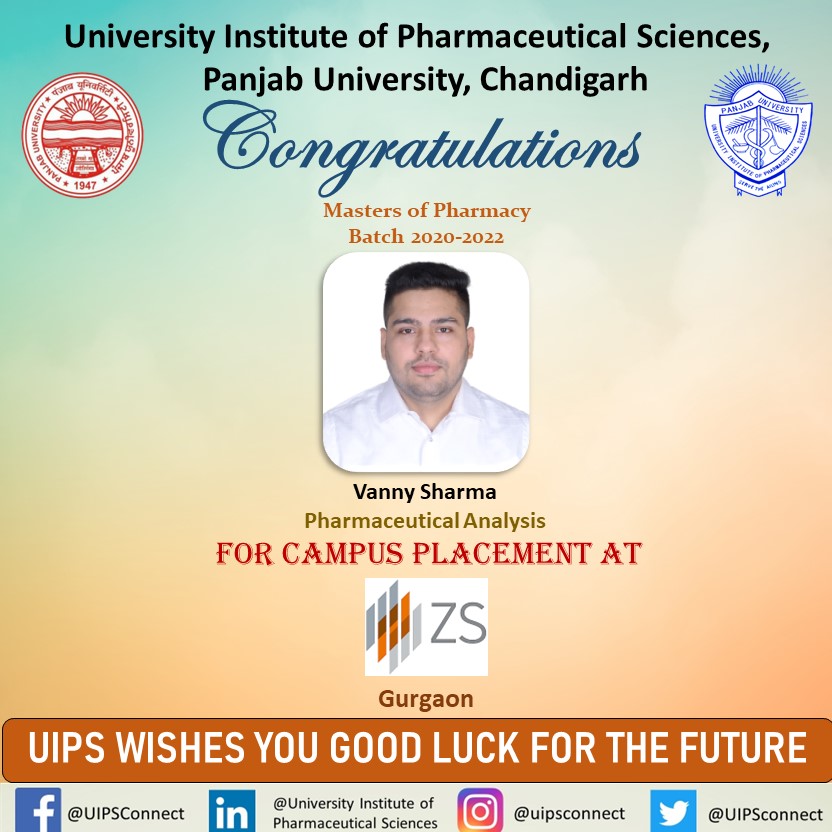 #UIPS wishes you Good Luck in your #future endeavours!
#UIPS #PU #Congratulations #goodluck #success #campusplacement #pharmaceuticalanalysis