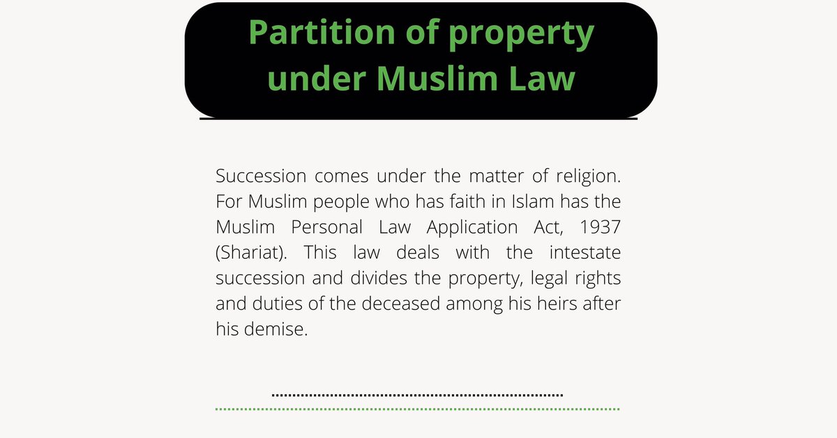 Simonandjoseph1's tweet image. Partition of property under Muslim law 
Follow us @legalhelpnri
Contact us at legalhelpnri.com 
#property #partition #propertypartition #muslimlaw #legalhelpnri #legalquery #query #legalissues #rights #misuse #powers #inheritance #succession #hereforyoupfollowus