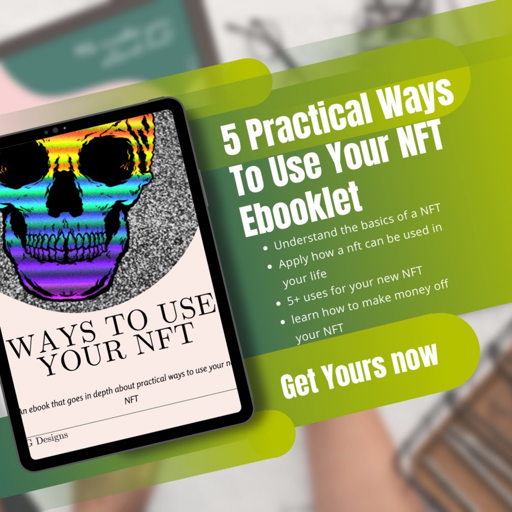 NGgraphicdesign's tweet photo. Ever wonder how a NFT could be useful in your life? Or just wanna learn a little more about them well here you go  our first ever published e-book

https://t.co/wvv2OcCbgA

#NFTCommunity #NFTuses #NFTs #cryptocurrecy https://t.co/uniEoITtQO