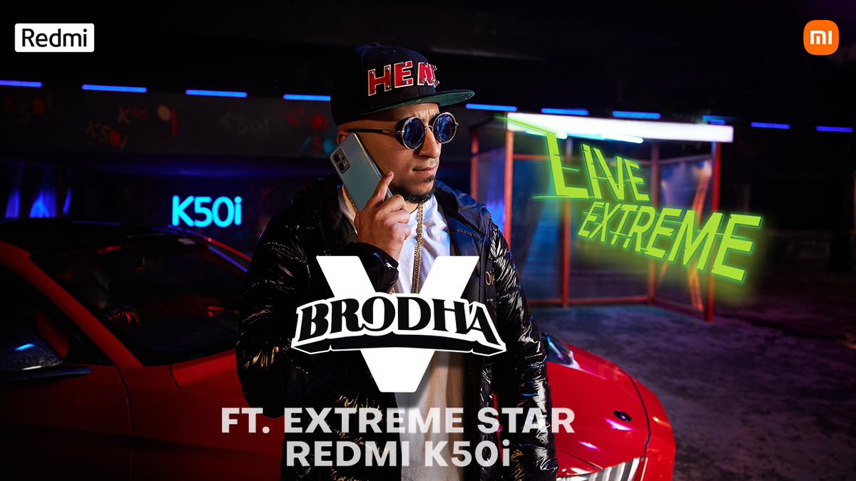 BrodhaV's tweet photo. Gear up to #LiveExtreme with #BrodhaV and the super fast #RedmiK50i from the house of @RedmiIndia 
Bringing an extreme anthem for every Mi Fan,
This banger of a track is sure to get you grooving! https://t.co/kHcjbudC95
