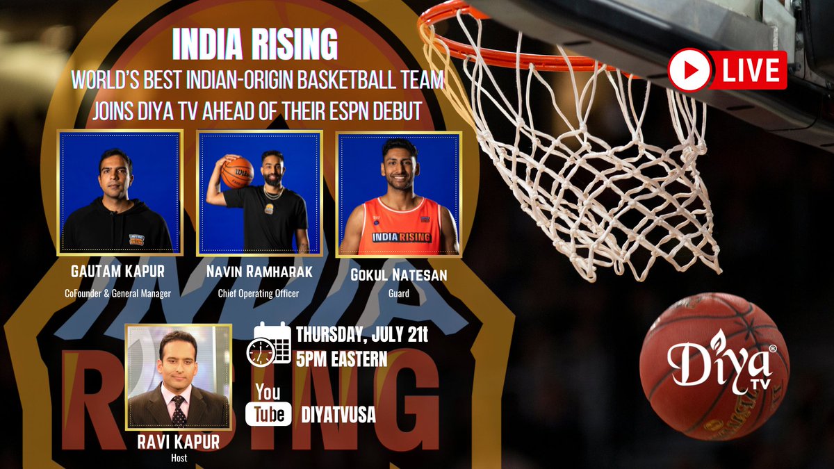 Join us for a #LIVE discussion with the worlds best #Indian-origin #Basketball team - #IndiaRising as they take on #BoeheimsArmy aka #Syracuse. 

WATCH: https://t.co/ByvkX4l2gJ
#Hoops #BrownBasketball #IndianAmerican https://t.co/DgtdtmpsaT