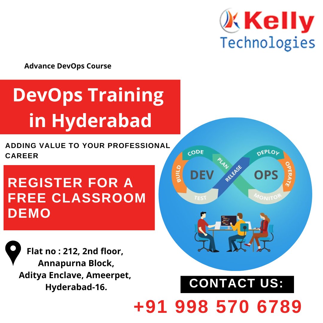 KellyTechno_adm's tweet photo. Advance DevOps Course Adding Value to Your Professional Career
For Free Registration:
https://t.co/AbUjU0lExm
For More:
https://t.co/NJRCjAMSE1
#DevOpsTraining #DevOpsCourse #Hyderabad https://t.co/F0QM1FTkdJ