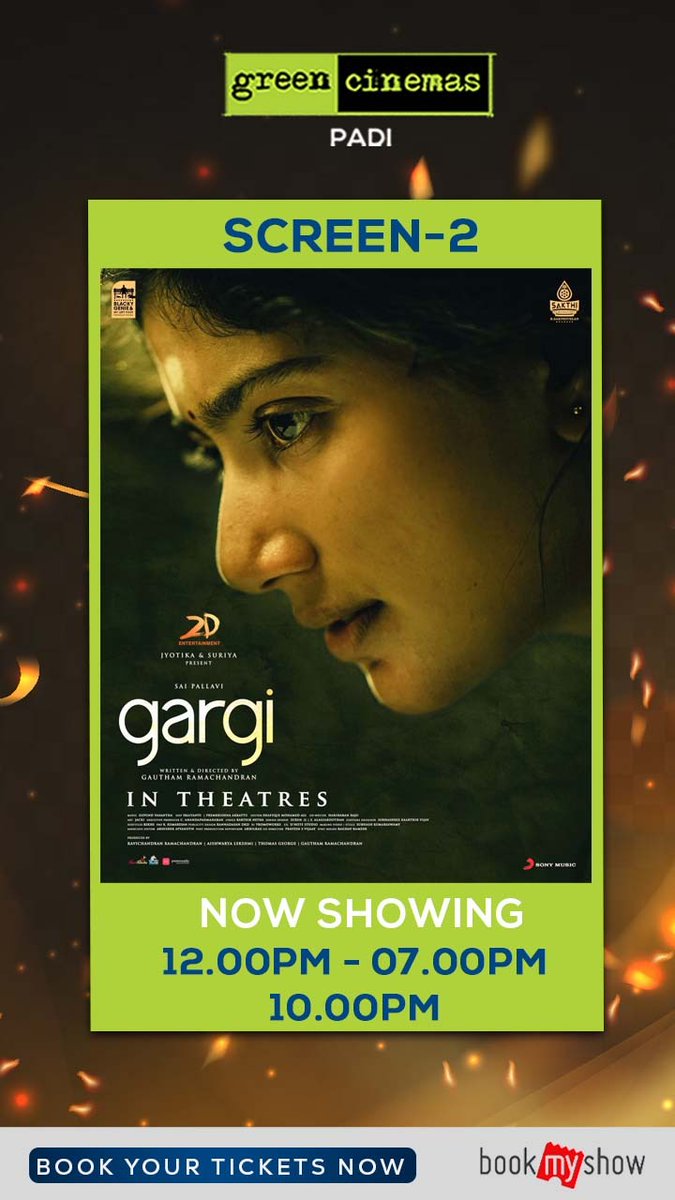The outstanding thriller with a thought-provoking concept #Gargi running successfully at @greencinemas_ Padi Book your tickets now! bit.ly/Greencinemaspa… #GargiAtGreenCinemas #GreenCinemas